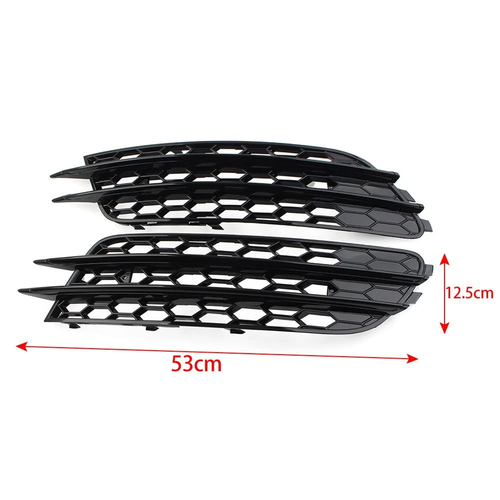 1 Pair Front Bumper Honeycomb Mesh Fog Light Grille Cover For Audi A6 C7 Sedan
