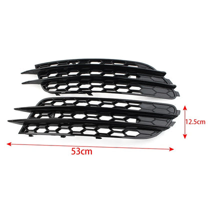 1 Pair Front Bumper Honeycomb Mesh Fog Light Grille Cover For Audi A6 C7 Sedan