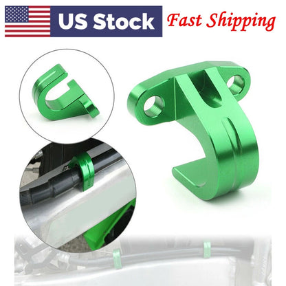 1x Motorcycle CNC Rear Brake Line Hose Snap Green Clamp for Kawasaki KX250F 450F