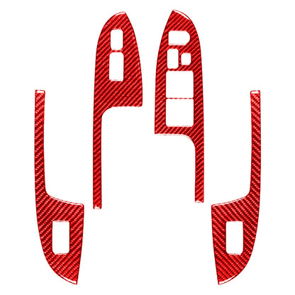 Carbon Fiber Window Lift Panel Switch Cover Trim For Honda Accord 2003-2007 Red