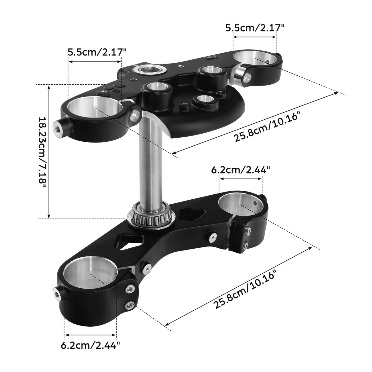 Upper Lower Triple Tree Steering Stem For Harley Touring CVO Street Glide 23-26