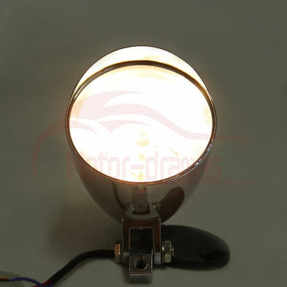 Motorcycle Chrome High Low Visor Bullet Headlight Lamp For Harley Bobber Chopper