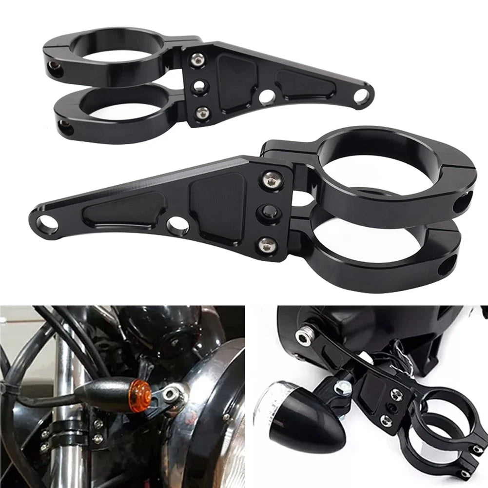 54MM Motorcycle Headlight Bracket Mount Clamp Fork Tube Holder For Harley