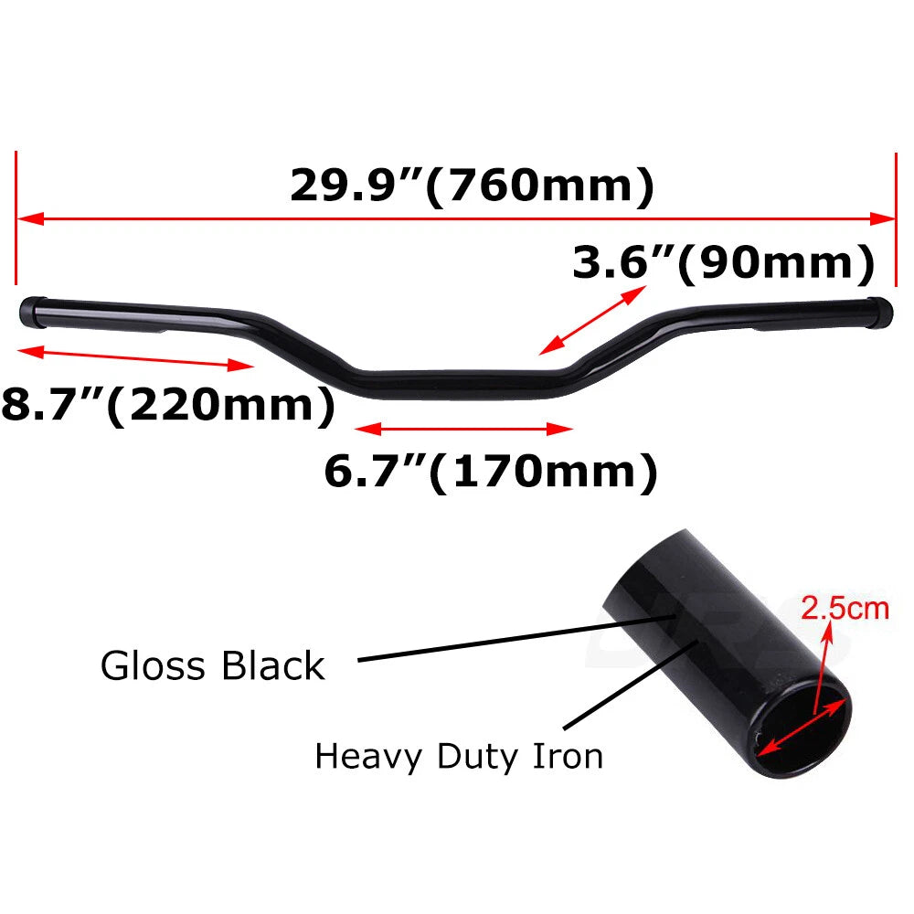 Motorcycle 1" Inch Handlebar Drag Bar For Harley Sportster Honda Kawasaki Suzuki
