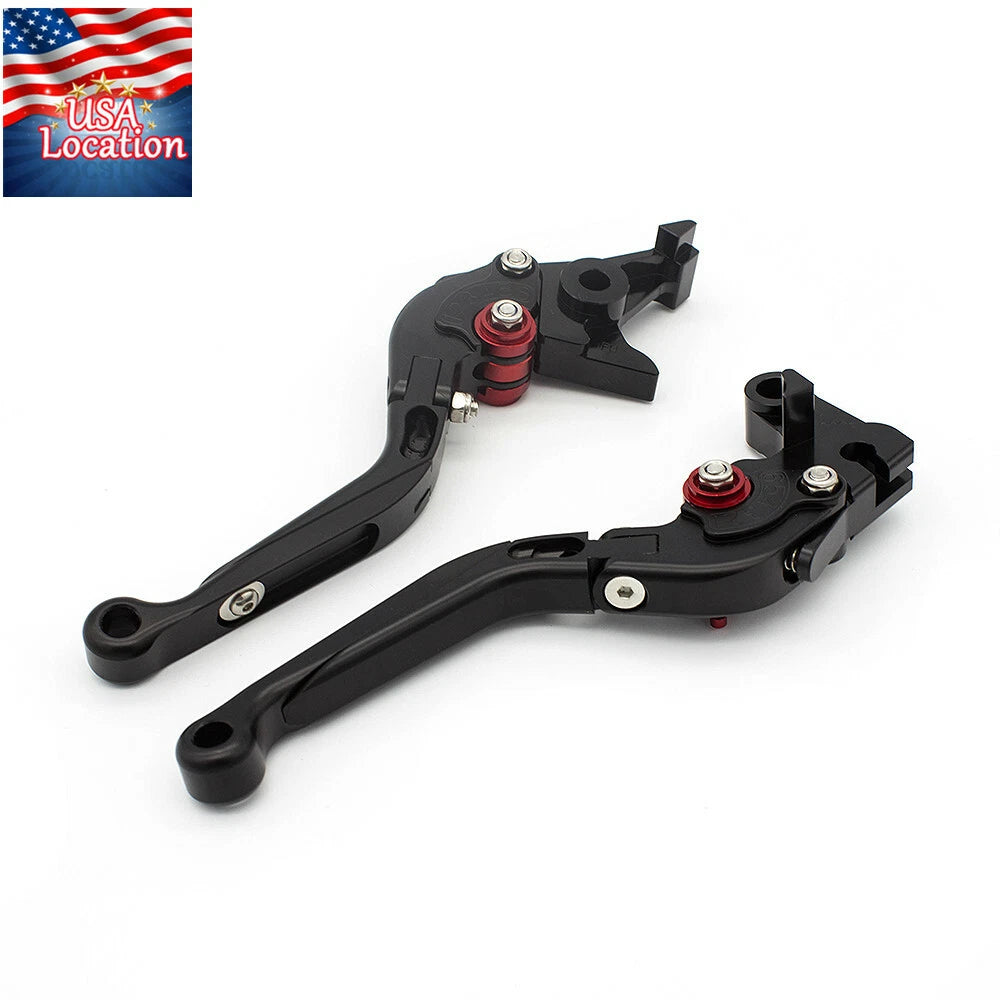 For Honda MONKEY Z125 2018-2024 Fold Extend Brake Clutch Levers Grips Black Set