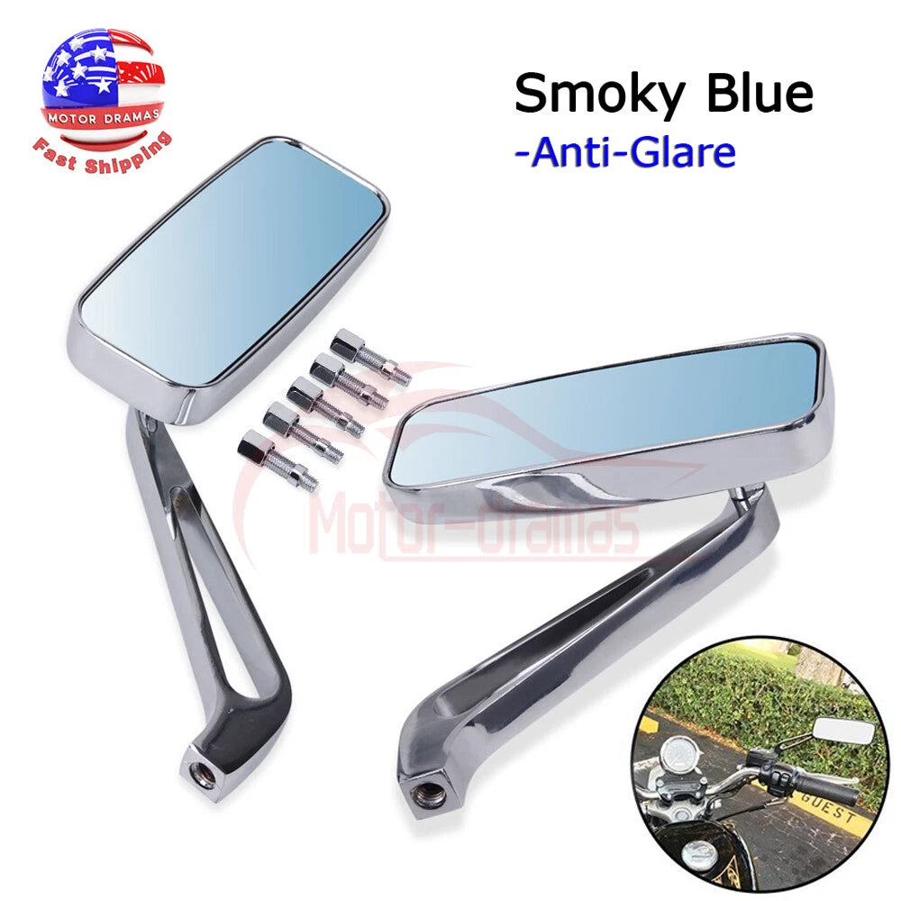 Motorcycle Rear View Side Mirrors 8mm&10mm Chrome for HARLEY HONDA SUZUKI YAMAHA
