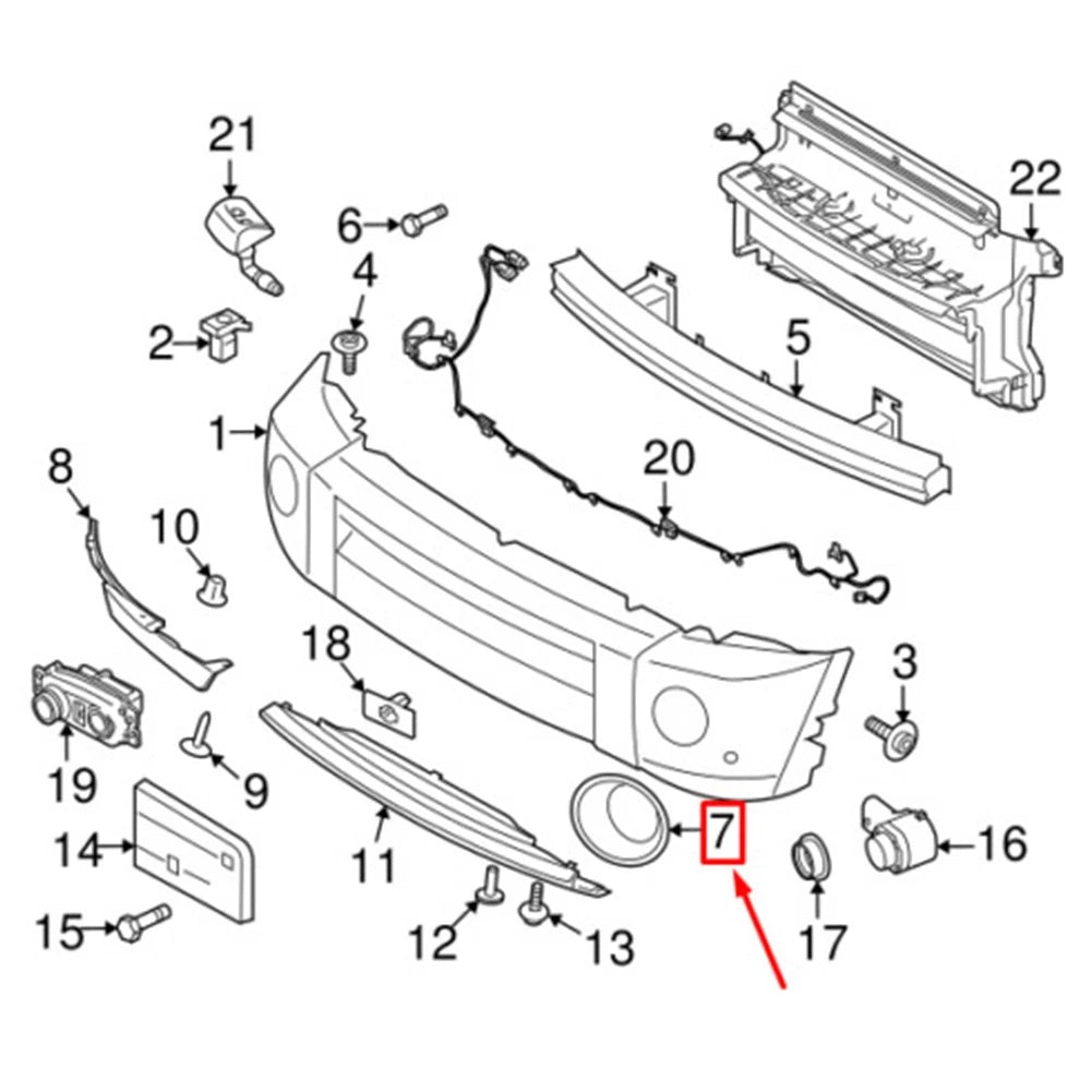 Front Bumper Fog Lamp Bezel Cover Trim For Land Rover LR4 2014-16 LR051337 Right
