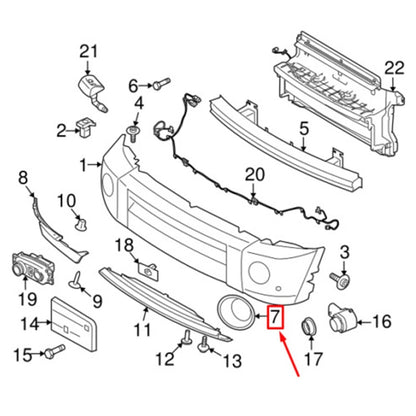 Front Bumper Fog Lamp Bezel Cover Trim For Land Rover LR4 2014-16 LR051337 Right