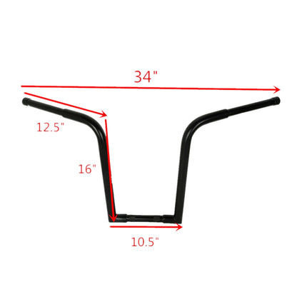 1-1/4" Fat 16" Rise Handlebar Ape Hanger For Harley FLST FXST Sportster XL Black