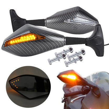 LED Turn Signal Rear View Mirrors For Kawasaki Ninja 650 EX650 650R 750R  900R