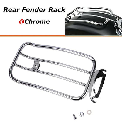 Chrome Solo Seat Luggage Rear Fender Rack For Harley Touring FLHT FLHR 1997-2015
