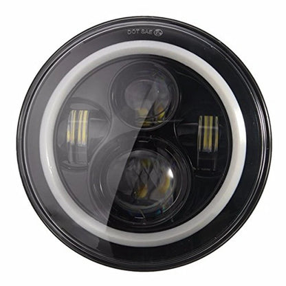7" inch LED Headlight DRL Angel Eyes for Harley Softail Honda Yamaha Motorcycle