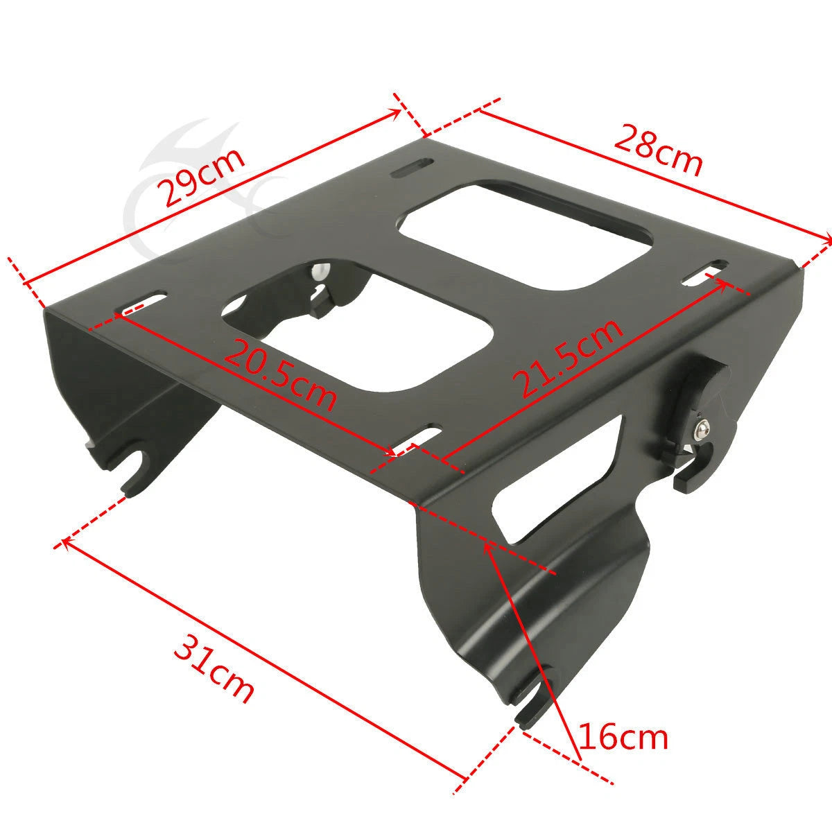 King Trunk Backrest Pad Solo Mount Rack Fit For Harley Touring Glide 14-Up Black