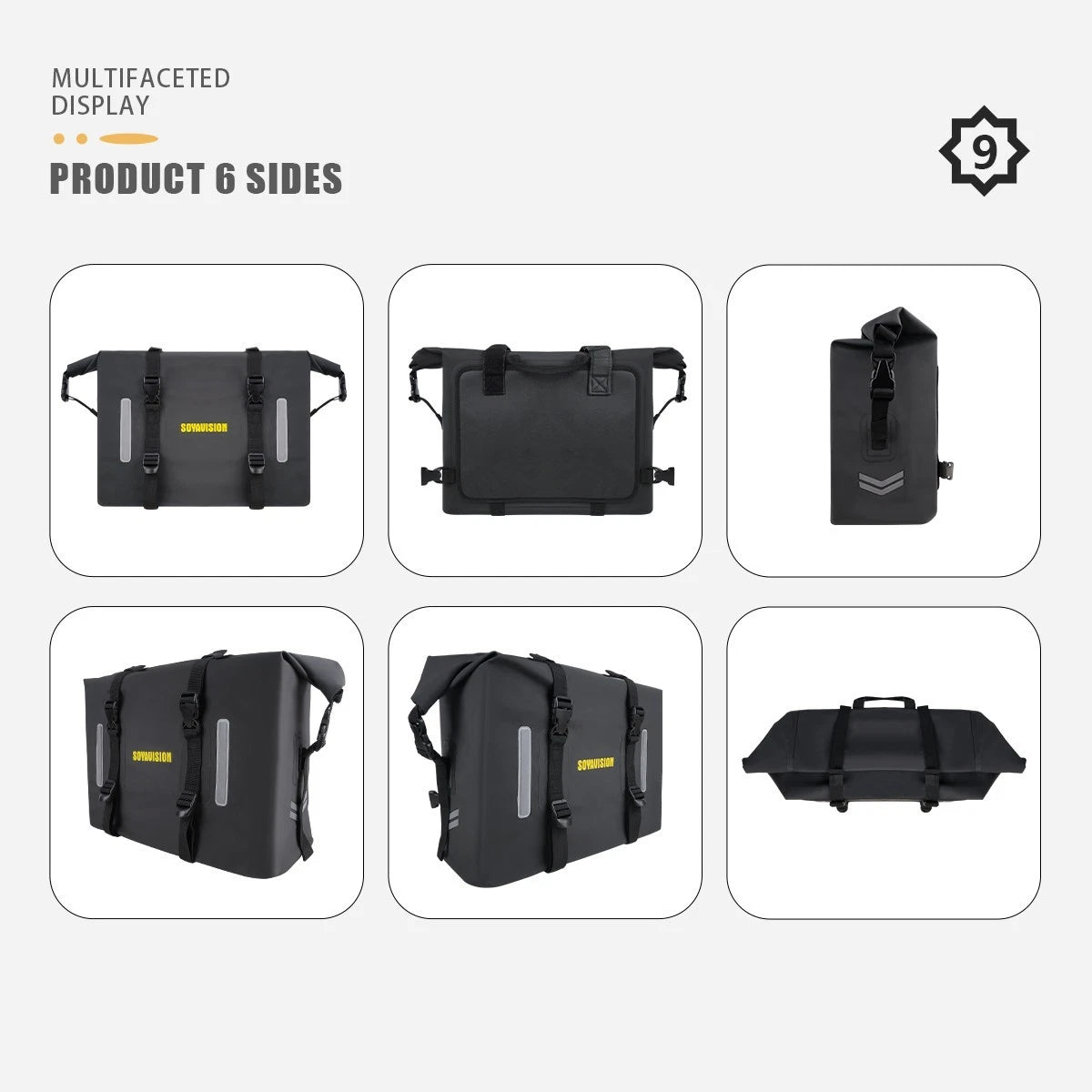 Waterproof Motorcycle Large Saddlebags 60L Side Bag Luggage For Harley Honda BMW