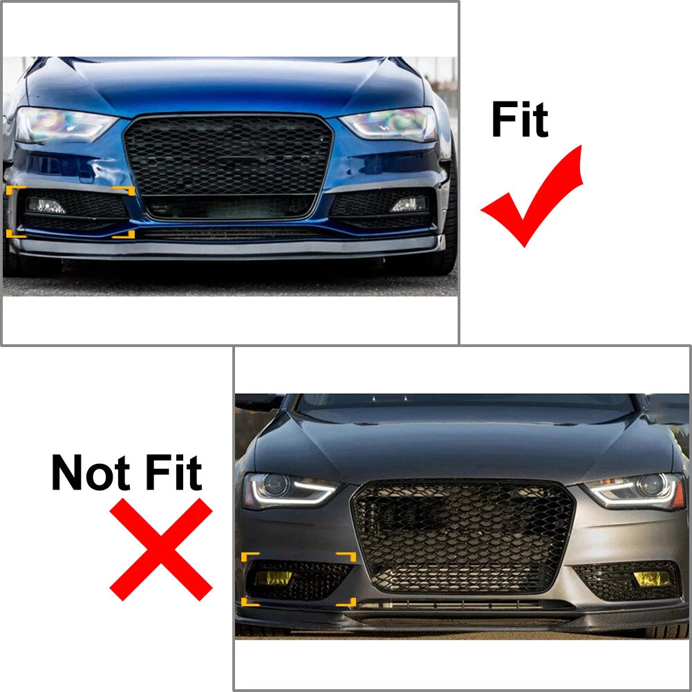 For Audi A4 B8.5 S4 RS4 2013-2015 Front Bumper Grille Cover Honeycomb US
