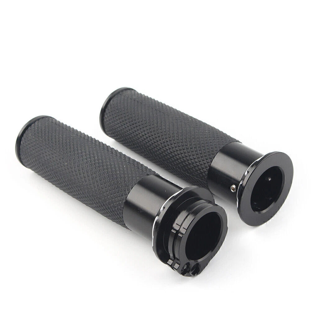 1" Handle Bar Hand Grips 25mm Black Fit Harley Touring Sportster XL883 XL1200