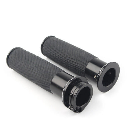 1" Handle Bar Hand Grips 25mm Black Fit Harley Touring Sportster XL883 XL1200
