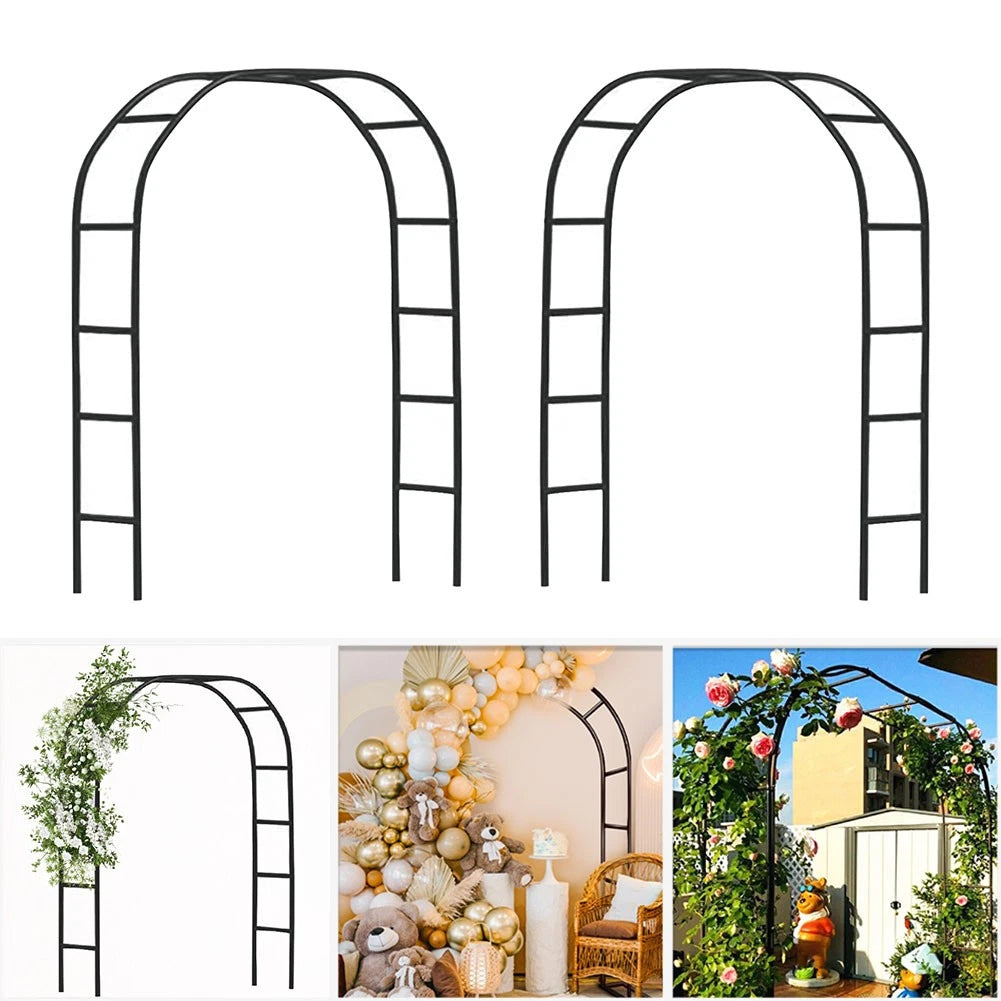 2x Wedding Arch Metal Garden Arch Garden Arbor Trellis For Climbing Plants