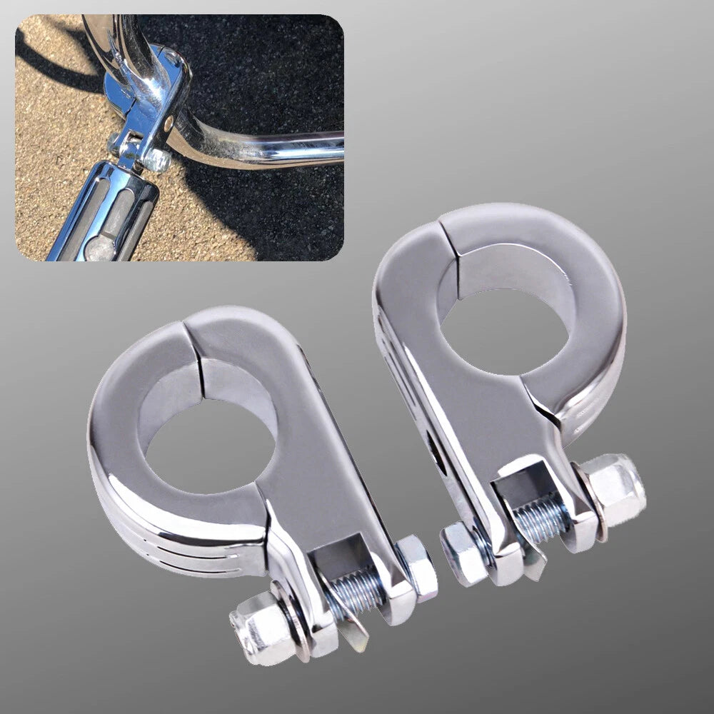 1-1/4" Highway Crash Bar Motorcycle Foot Pegs Pedals Mount Kit For Harley Chrome