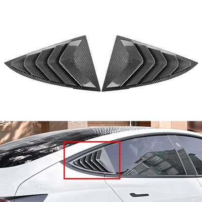 2pcs ABS Rear Window Side Vent Shutter Louver Cover Trim For Tesla Model 3