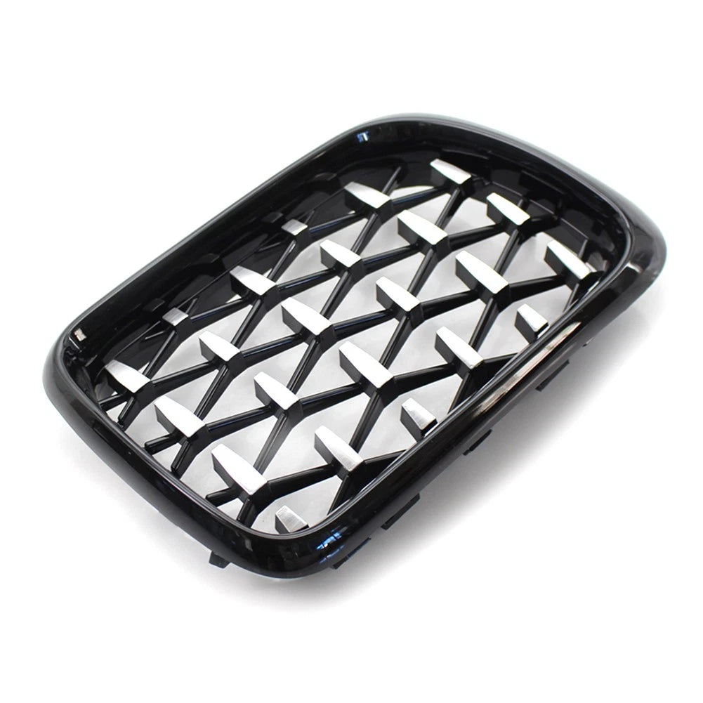 Front Grill Latest Style Shiny Black Frame Diamond For BMW E36 3 Series 97-99 US