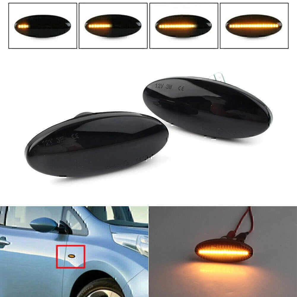 2pcs LED Side Marker Turn Signal Blinker Light For Nissan Qashqai Juke Xtrail