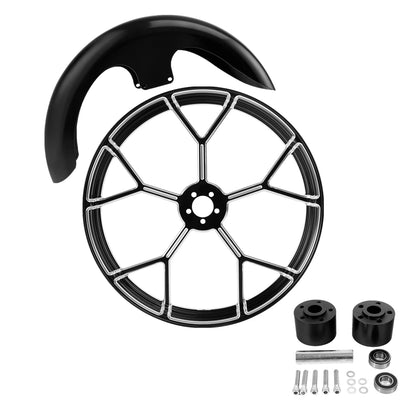 23'' Front Painted Fender&Wheel Rim Wheel Hub Fit For Harley Touring Glide 08-25
