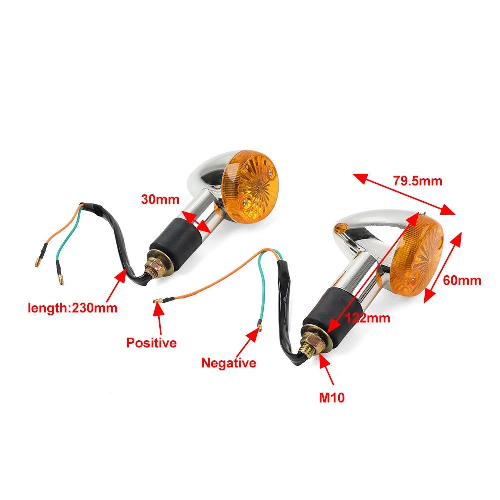 2x Amber Turn Signal Lights 10mm For Suzuki Boulevard C109R C50 C90 S 40 50 US