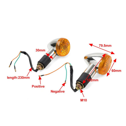 2x Amber Turn Signal Lights 10mm For Suzuki Boulevard C109R C50 C90 S 40 50 US