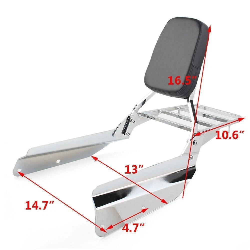 Backrest Sissy Bar with Luggage Rack for Honda VTX1300 VTX1800 N/R/S/T 2002-09