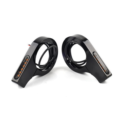 42-46MM LED Fork Turn Signal Light Indicator Amber For Harley touring Dyna Black