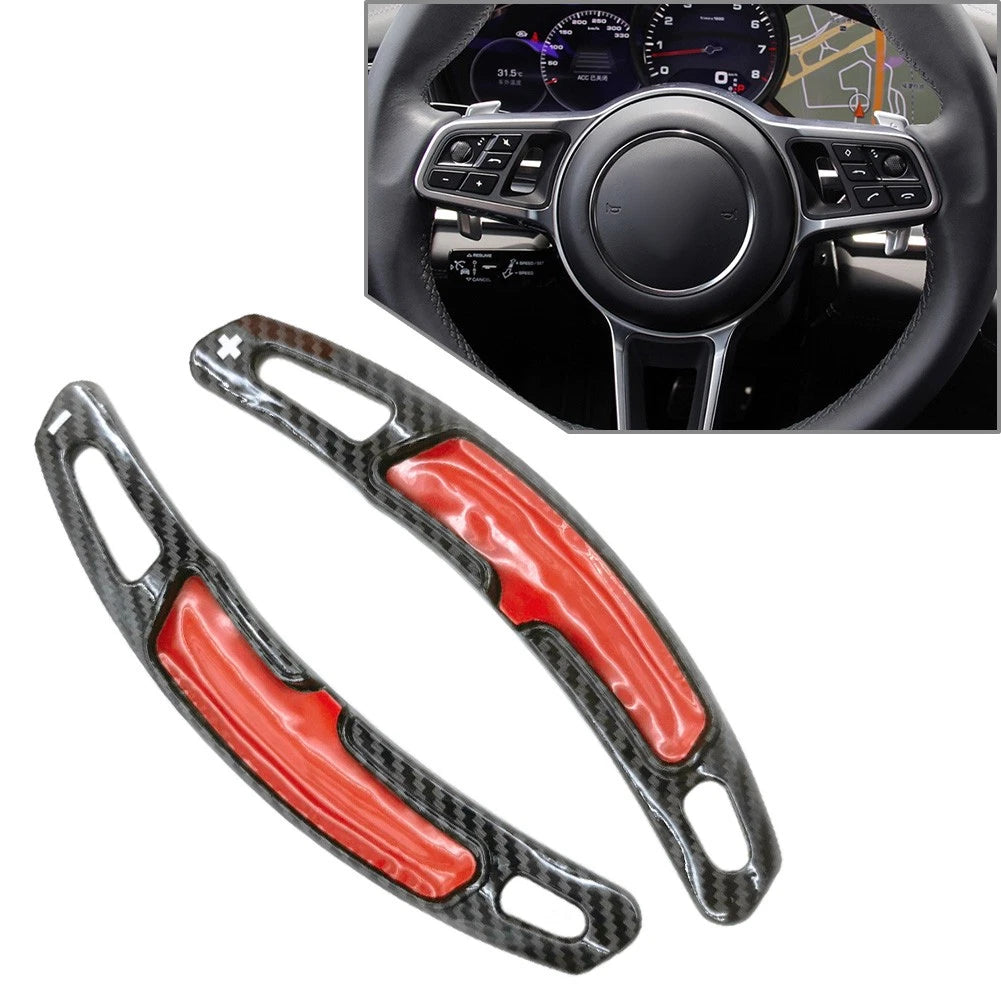 2 Pcs Steering Wheel Shift Paddle Shifter Extension For Porsche Panamera Macan
