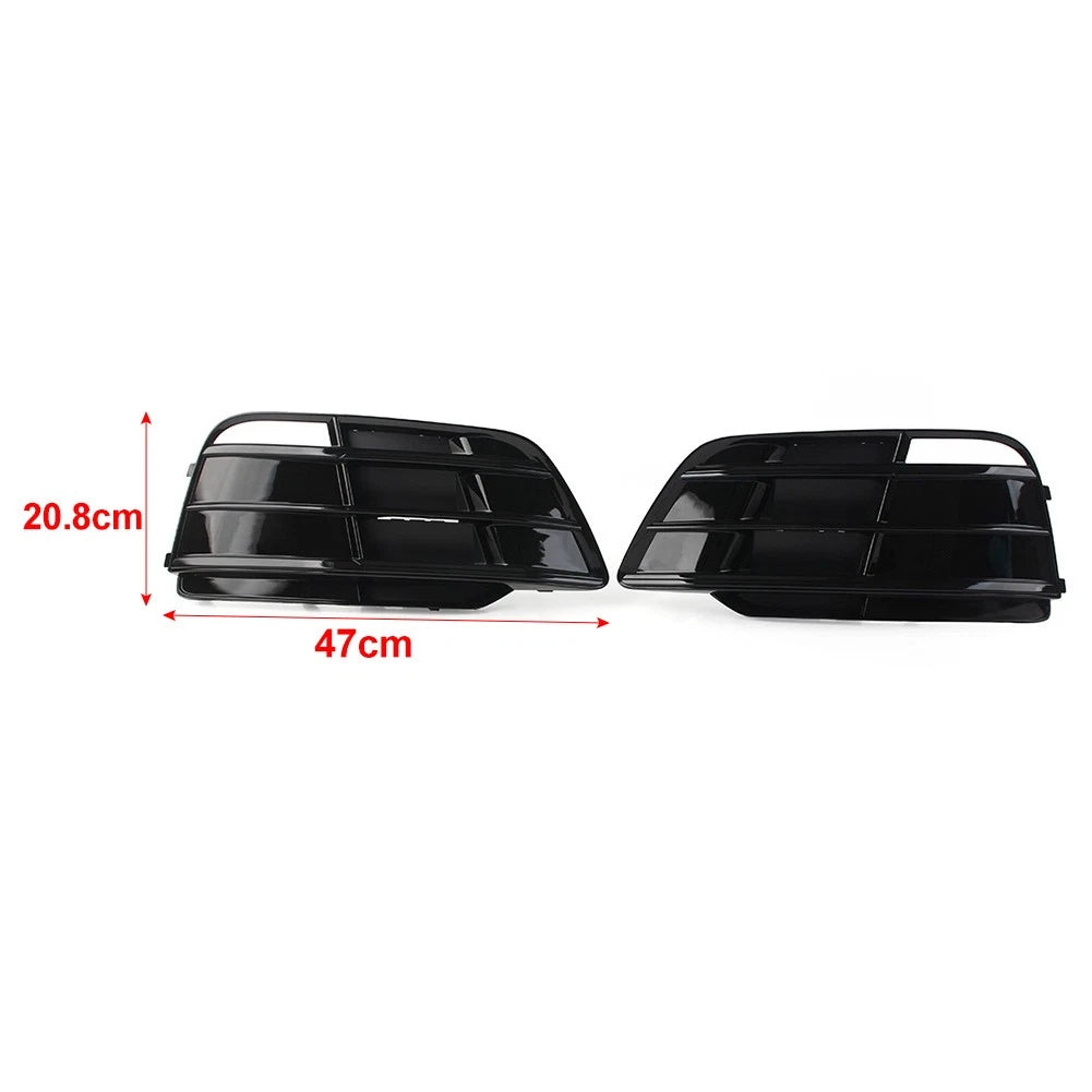1 Pair Black Front Bumper Fog Light Grille Cover For Audi Q5 SQ5 2018-2022