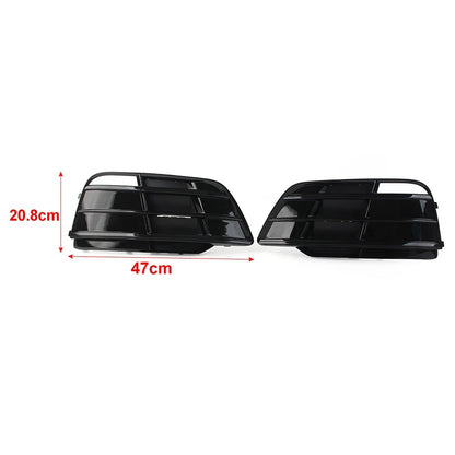1 Pair Black Front Bumper Fog Light Grille Cover For Audi Q5 SQ5 2018-2022