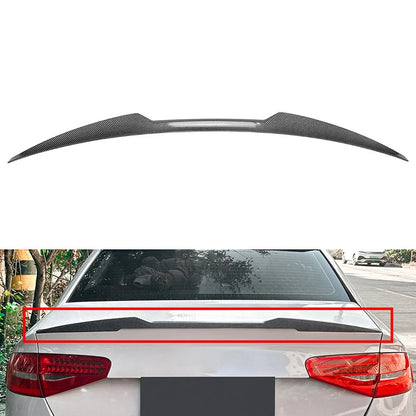 Carbon Fiber Look Rear Trunk Lip Spoiler Wing For Audi A4 B8.5 S4 Sedan 2013-16
