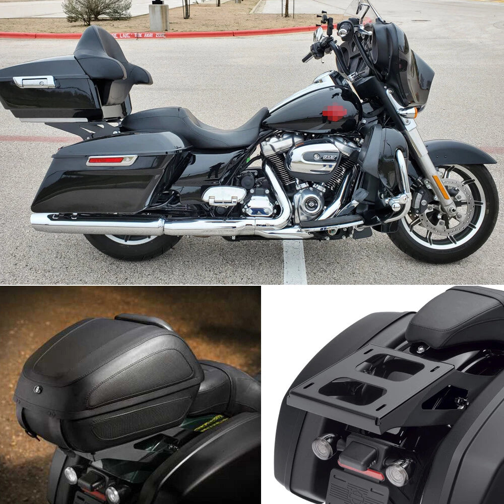 Detachable Two-up Tour Pack Pak Trunk Mount Rack Bracket For Harley Touring 14+
