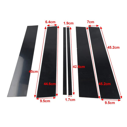 6PCS Pillar Post Door Window Cover Trim Kit Fit Honda Pilot Ridgeline 2009-2015