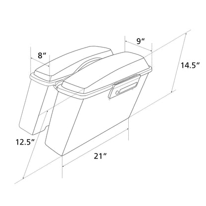 Hard Saddlebags Black Latch Fit For Harley Touring Road Glide King 1994-2013 12