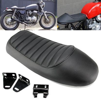 Motorcycle Cafe Racer Seat Flat Brat Hump Saddle Fit For Honda Suzuki Yamaha
