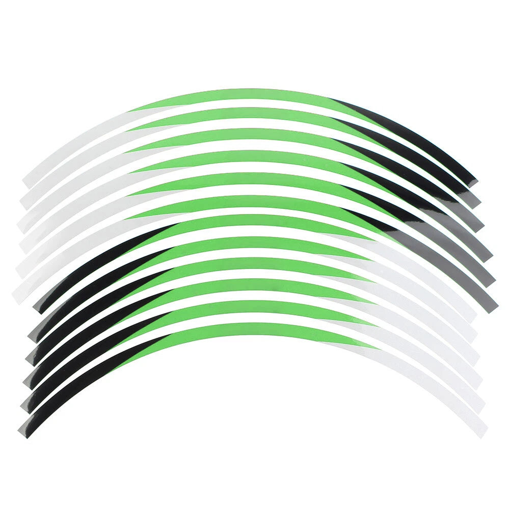 21" 19" RIM STRIPES WHEEL STICKERS DECALS FOR Kawasaki KX 250F 2004-2021 Green