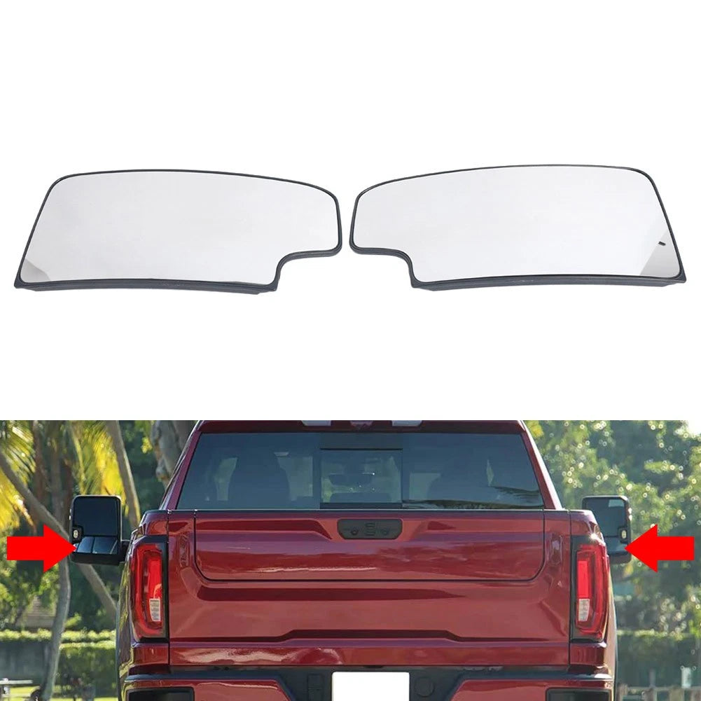2xTowing Mirror Glass Lower Glass For Chevrolet Silverado For GMC Sierra 15-2019