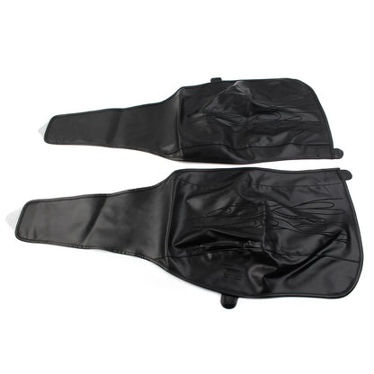 Flame Rear Trike Fender Bra Fit Harley Tri Glide Ultra Classic Black PU Leather