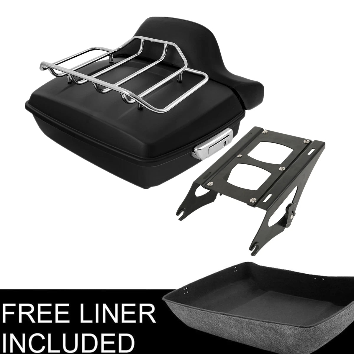 Chopped Trunk Backrest Pad Mount Rack Fit For Harley Touring Road Glide 14-25 23