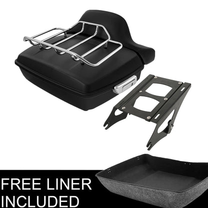 Chopped Trunk Backrest Pad Mount Rack Fit For Harley Touring Road Glide 14-25 23