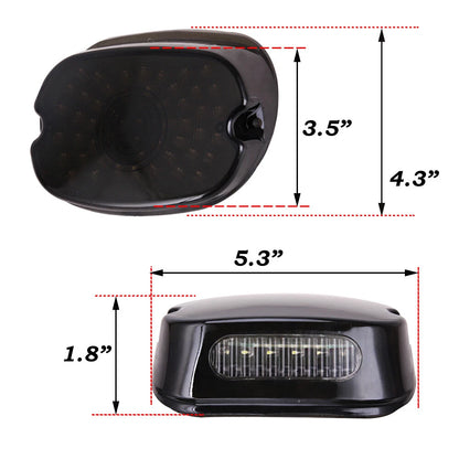 LED Tail Light Smoke Lens Brake Rear Lamp for Harley Softail Touring 1999-2021