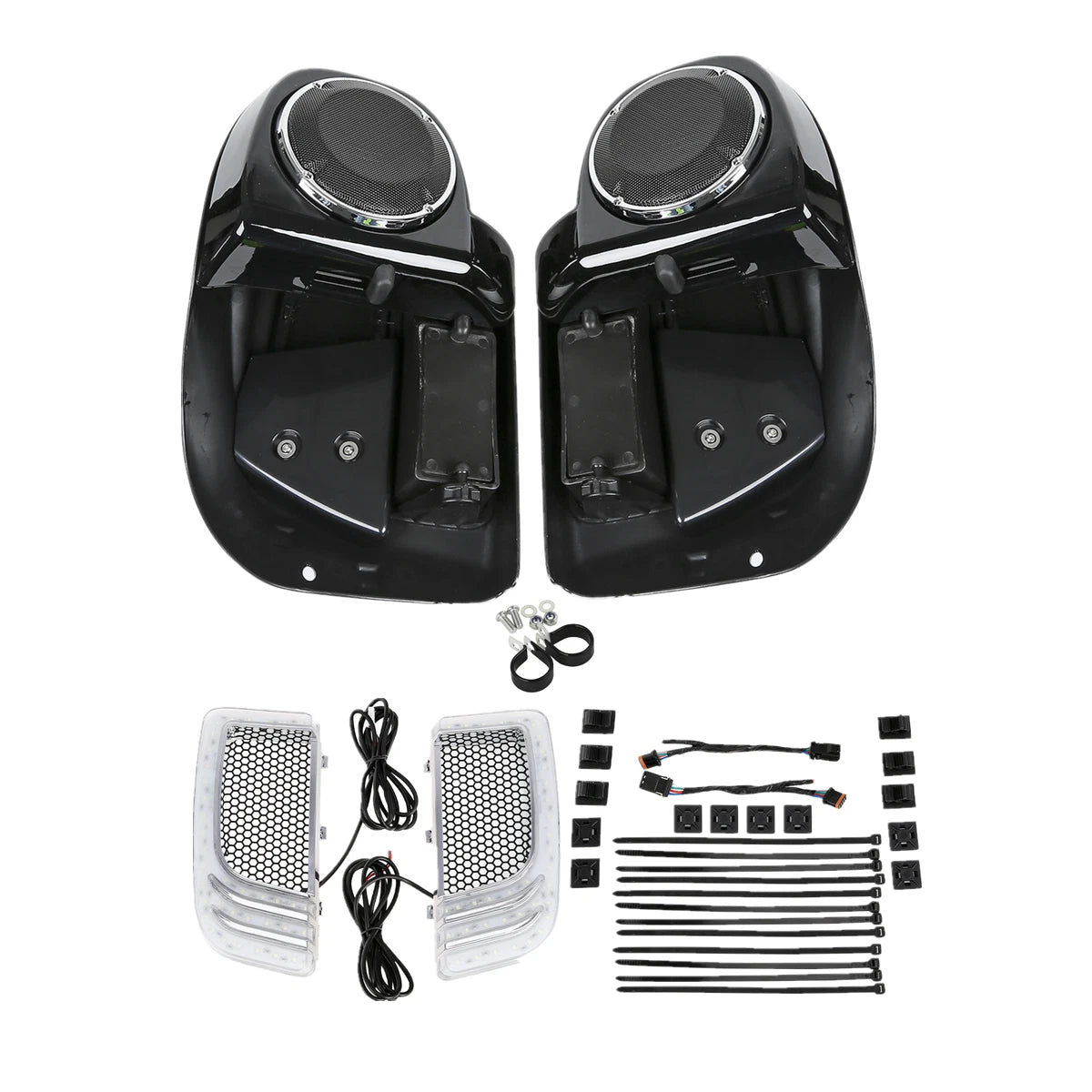 Lower Vented Fairing 6.5" Speakers &Light Fit For Harley Touring FLHT FLHX 14-24