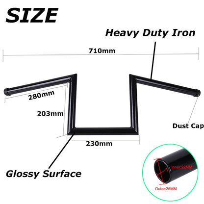 1" Motorcycle 8" Rise Ape Hanger Handlebars For Harley Sportster XL883 1200 Dyna