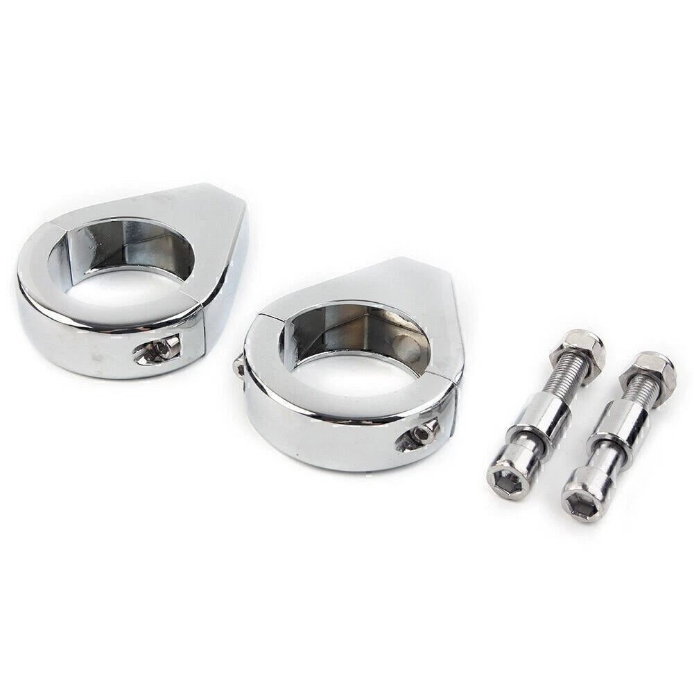 39mm Moto Mount Headlight Bracket Fork Clamp Turn Signal Clamp Chrome Universal