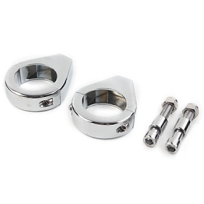 39mm Moto Mount Headlight Bracket Fork Clamp Turn Signal Clamp Chrome Universal