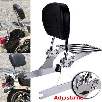 For 02-05 Harley Dyna Super Glide FXD / Custom Passenger Backrest Sissy Bar Rack